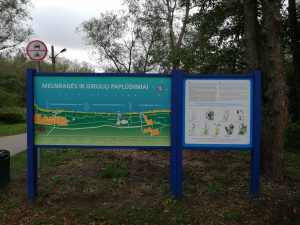 Sign with information on beach in Klaipeda