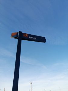 signal to the city in Klaipeda with clear blue background