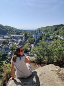 Posing at viewpoint in Durbuy